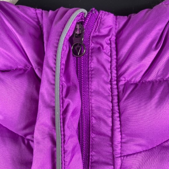 Lululemon Ivivva Girls Goose Down Pullover Puffer Jacket Hooded Purple Size 12 - Picture 6 of 12